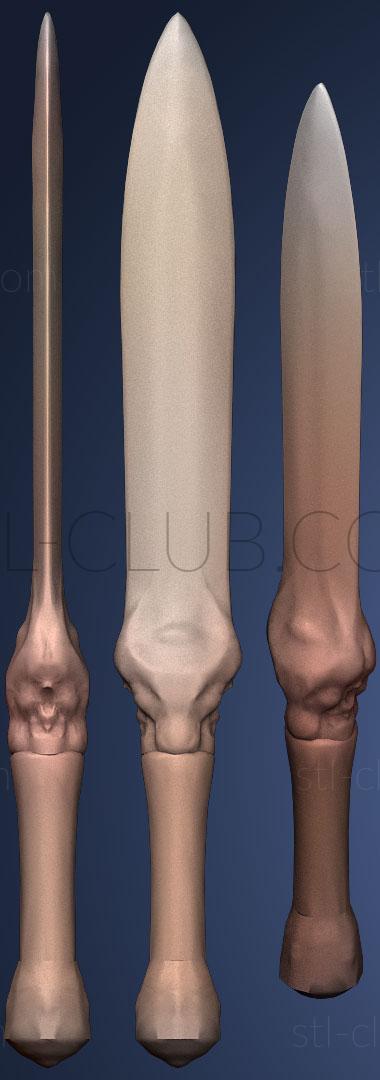 3D модель Кинжал Низкополигональный (STL)